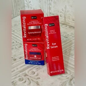 NIB Lot of 3 b Pure Revitalizing‎ Hydrating Night Cream, Moisturizer & Eye Serum
